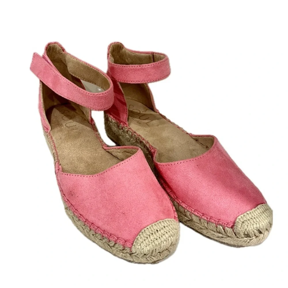 Naturalizer, Soul Wren Pink Espadrille ankle strap Sandals, Size 7